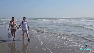 Famous brunette Latina actress has rough sex on a beach in Colombia - Big squirt cum face - Mariana Martix porn video